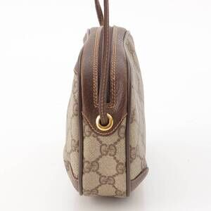 Gucci Shoulder Line Brown Supreme Round Sherry Bag GG